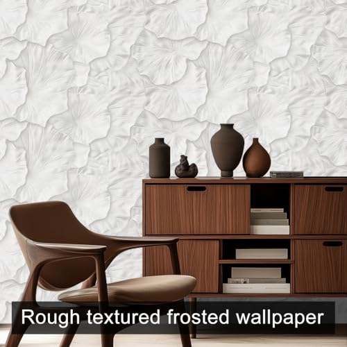 HOMETITUTE White Floral Peel and Stick Wallpaper 118.1x17.7 Inch Vinyl - color: White Embossed Floral