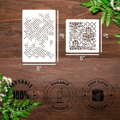 Stencils for Crafts Reusable Texture Stencils - style: Cubist