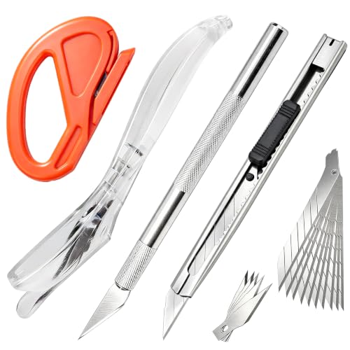 CARTINTS Vinyl Wrap Knife Set Window Film Cutter Knife Craft Knife Multi-Use Utility Blade, 4 Kinds of Cutting Tools