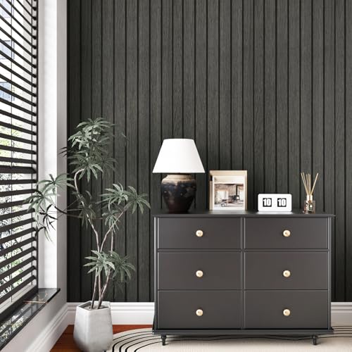 Peel and Stick 3D Textured Wood Slat Panels for Bedroom Walls - size: 11.8" x118"