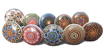 JGARTS 20 x Mix Vintage Look Flower Ceramic Knobs Door Handle Cabinet Drawer Cupboard Pull Mandala Xfer New