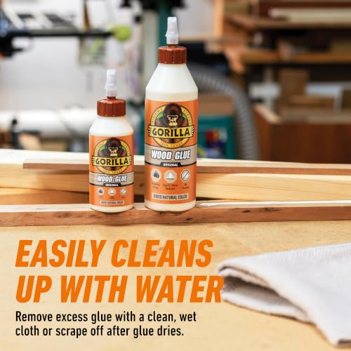 Gorilla Wood Glue, 18 oz Bottle, Water Resistant PVA Adhesive - size: 18oz