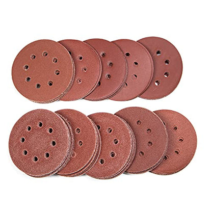 NEIKO 11271A 150 Piece Sanding Discs for 5” Orbital Sander, Hook and Loop, Sandpaper with 60, 80, 100, 120, 150, 180, 240, 320, 400, 600 Grit, Premium Aluminum Oxide, Solid Surface Sanding Pads - size: 5"