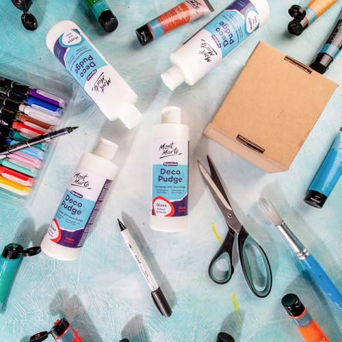 Mont Marte Deco Pudge Craft Varnish Signature 236ml (8 US fl.oz) – Gloss, Multi-Purpose Clear Craft Sealer, Varnish and Decoupage Glue, Ideal for Acrylic Paints, Paper, Wood, Ceramics, Fabrics, Clay - color: Gloss, size: 8 US fl oz