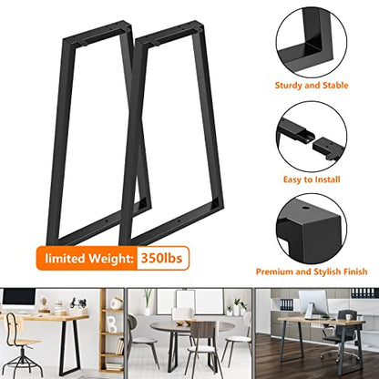 Metal Table Legs 28 Inch, Trapezoid Desk Legs, Bench, End/Side/Dining Table