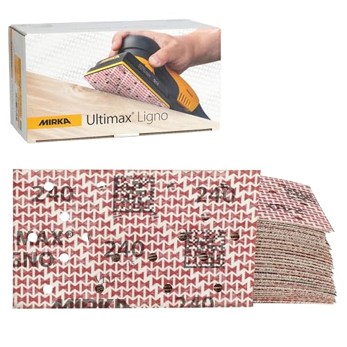 Mirka Ultimax Ligno 3x5 in 240 Grit Wood Sanding Sheets Hook & Loop 50 Pack - size: Grit 240