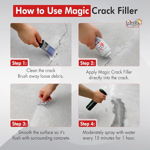 Tan 1.4 LB Magic Crack Filler Bottle, Tan - Easy, No-Mess Crack Repair for Concrete, Masonry & Asphalt - Durable & Weather-Resistant