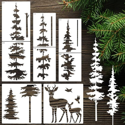 Pine Tree Stencils for Painting Wall Large Pine Tree Stencil - style: Pine Tree