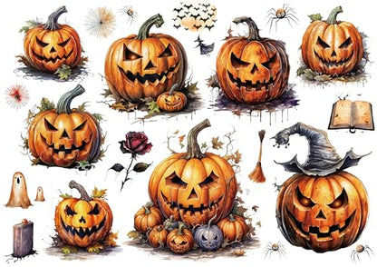 European Excellency Waterslide Decals for Crafts A4 | Wet Water Transfer Decal Paper (Jack -O'-Lantern) - color: Jack -O'-Lantern