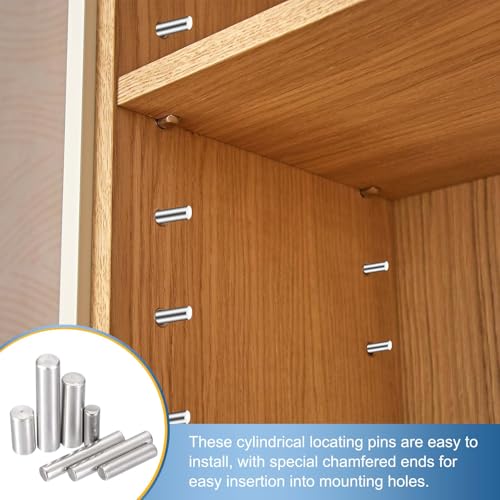 MECCANIXITY 6Pcs 1/8" x3/4" Dowel Pins Cylindrical Shelf Support Pegs - size: 1/8"x3/4"