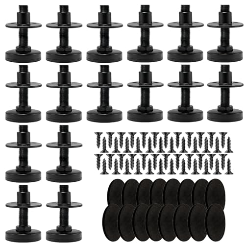 Heavy Duty Leveling Feet 16 Pack-5280 lbs Capacity, 3/8"-16 Thread Adjustable Furniture Levelers with 1" Height Adjustment, Furniture Feet for Table, Cabinet, Workbench, Appliance Stabilization - size: 3/8"-16,16pcs