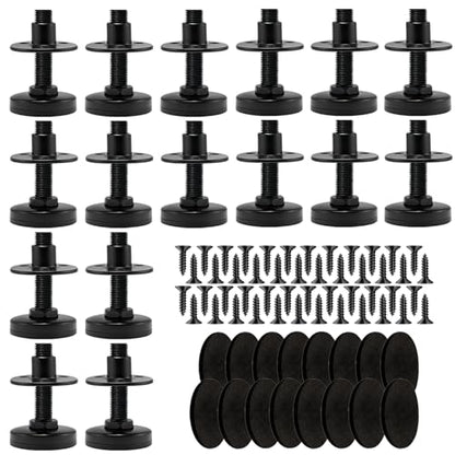 Heavy Duty Leveling Feet 16 Pack-5280 lbs Capacity, 3/8"-16 Thread Adjustable Furniture Levelers with 1" Height Adjustment, Furniture Feet for Table, Cabinet, Workbench, Appliance Stabilization - size: 3/8"-16,16pcs