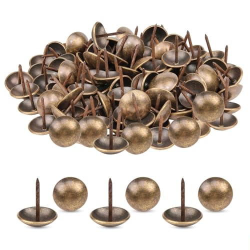 100PCS Solid Brass Upholstery Tacks,0.62 inch Antique Bronze Furniture Nails Decorative Metal Thumb Tacks Push Pins for Wood Furniture Sofa Chair Headboard DIY Craftque Bronze - color: Antique Bronze, size: 0.62"Dia