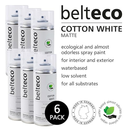 Cotton White Matte Spray Paint 6 Pack | White Spray Paint - color: Cotton White Matte, size: 11.29 Ounce (Pack of 6)