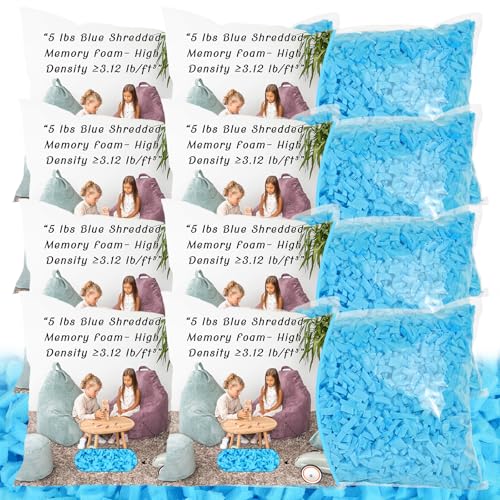 Bean Bag Filler, 40lbs Gel Shredded Memory Foam Filling - size: 40lbs