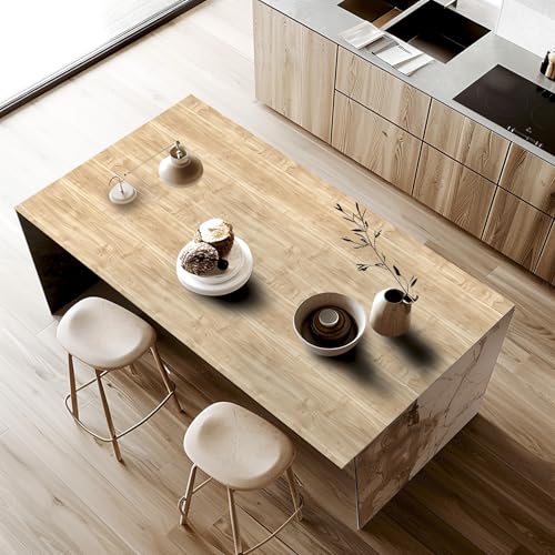 Wood Marble Contact Paper Peel and Stick, Light Self Adhesive Vinyl Wallpaper, Waterproof Countertop Cover for Kitchen Counter, Removable Table Top Sticker for Cabinet and Shelf 23.62 × 39.37 in - color: Log Color