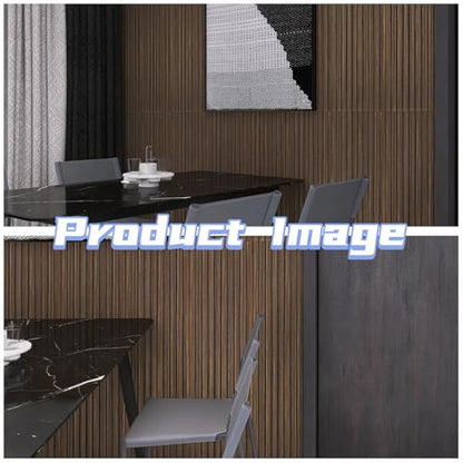 Modern Self-Adhesive Wood Slat Wall Panels, Peel and Stick Wooden Design, Decorative Wall Covering, 8-Pack 47.24x11.81in. Natural Wood Surface(Dark Walnut) - color: Dark Walnut