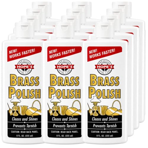 HOPE'S Brass Polish & Cleaner, Tarnish Remover, Copper Silver 8oz, 12-Pack - style: 8 Fl Oz (Pack of 12)