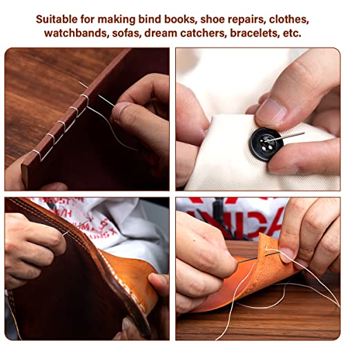 WUTA Leather Sewing Kit, Leather Stitching Kit with Sewing Awl, Needles, Waxed Thread, Upholstery Repair Kit, Heavy Duty Sewing Tools for Hand Stitching Car Seats, Sofa, Carpets, Shoes, DIY Craft - color: Set b