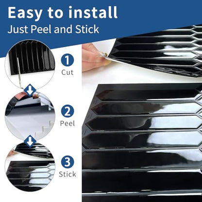 10 Sheets Long Hexagon Tile Peel and Stick Backsplash - color: Black
