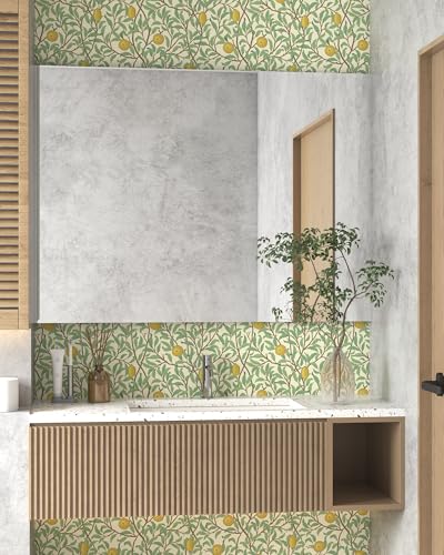 OSECAGE Lemon Peel and Stick Wallpaper Leaf Contact Paper 17.3''×393'' - color: Beige and Green, size: 17.3" x 393"