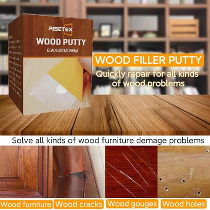 Wood Filler 9.87 oz,Natural Color,Stainable, Paintable, Wood Putty - color: 9.87oz Natural