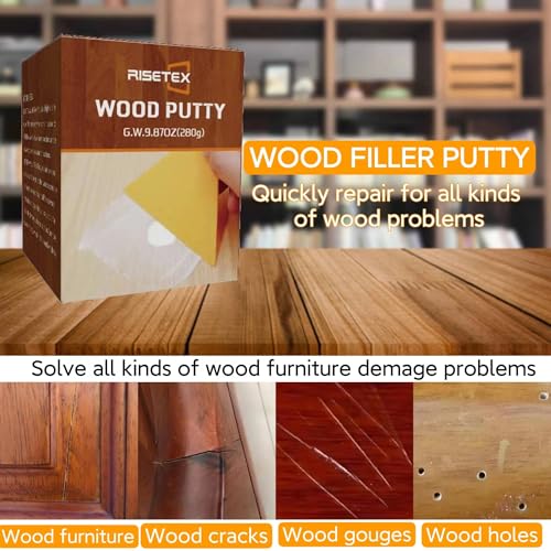 9.87 oz White Wood Filler Putty - Stainable, Paintable, Water Resistant - color: 9.87oz White