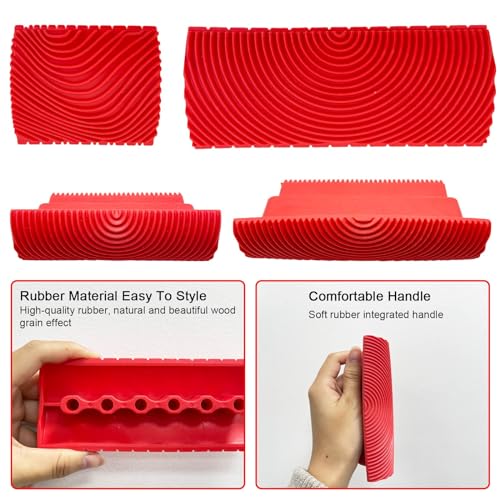 Wood Grain Tool Set, 6 Pcs 7" Fake Wood Grain Roller Painting Tool - size: 6pcs,W01