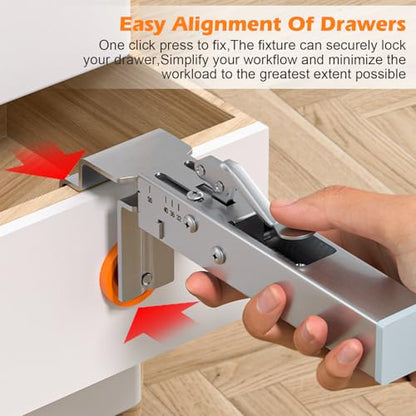 2 Pcs Drawer Front Installation Clamps, Cabinet Clamps for Drawer Panel Installation Fixing Clips Face Drawer Panel Installation Fixing Clips, Fast & Labour Saving (2 Pcs Silver) - style: 2 Pcs Silver