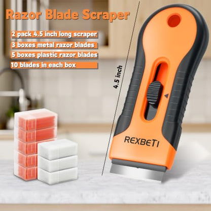 REXBETI Razor Blade Scraper Tool, Paint, Windows, Glass Stovetop Scraper - size: 2