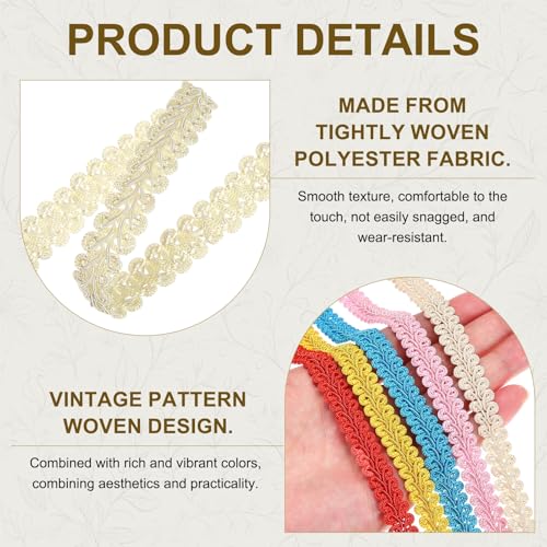 MECCANIXITY Gimp Braid Trim 1/2" x 14 Yards Polyester, Beige - color: Beige