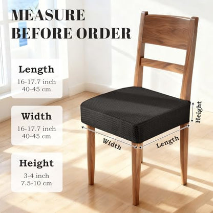 Songrey Waterproof Chair Covers for Dining Chairs, Set of 4, Black - color: Black