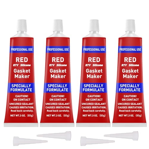 1DFAUL RTV Silicone Gasket Maker, High Temp Silicone Resist Oil, Red, 340g - color: Red, size: 340g