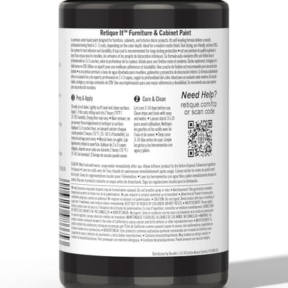 Retique It Chalk Furniture Paint, 32 Fl Oz (Pack of 1), 08 Midnight Black - color: 08 Midnight Black, size: 32 Fl Oz (Pack of 1)