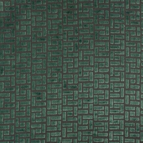 TOP FABRIC, Westfield, Geometric Pattern Burnout Velvet Upholstery Fabric by The Yard Laguna - color: Laguna