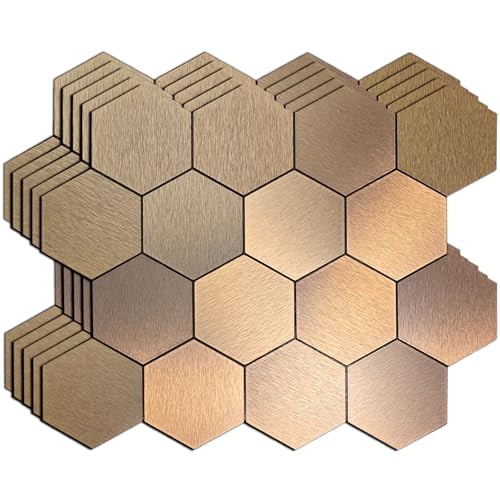 Mosaic Wall Sticker, 13.4x11 Inch, Copper, 10 Pack - color: Copper