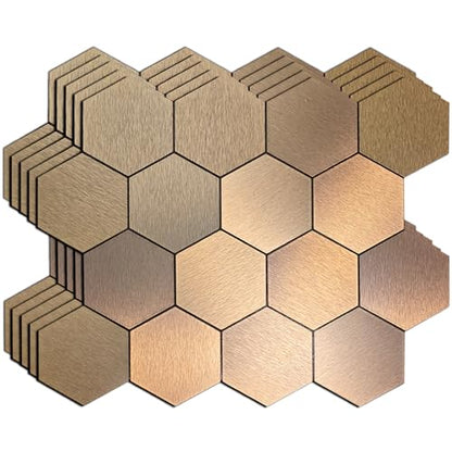 Mosaic Wall Sticker, 13.4x11 Inch, Copper, 10 Pack - color: Copper