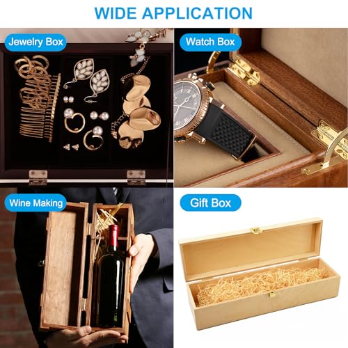 PATIKIL Small Jewelry Box Hinges 3/4 Inch, 12 Pack 90-Degree Mini Butterfly Hinges Jewelry Box Hardware with 48 Screws for Cabinet Wooden Box Drawer Craft, Gold - color: Gold