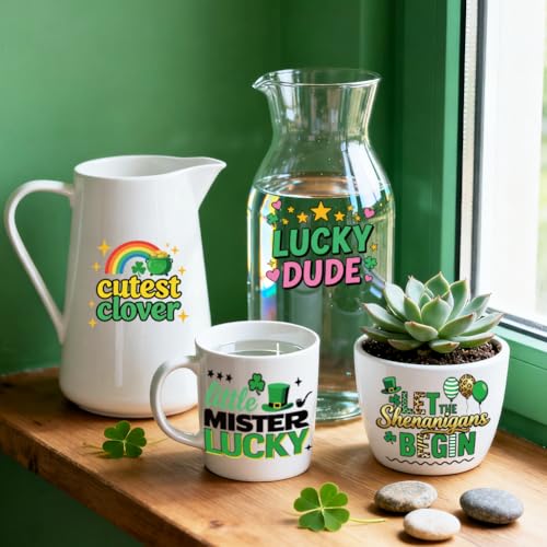 Peacoblue St. Patrick's Words Rub On Transfers for Craft, Transfer Sticker - style: St. Patrick'S Day Art Words