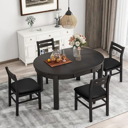 Easy-Going Waterproof PU Leather Seat Covers for Dining Room Chairs Set of 4, Black - color: Black