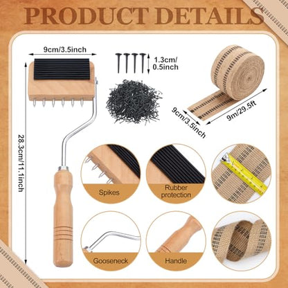 Lanties Upholstery Tool Kit Stretcher 10 Yds Jute Webbing, Gray, Gooseneck - color: Gray, style: Gooseneck