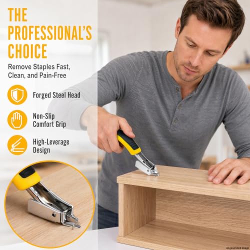 Heavy Duty Staple Remover, Upholstery Staple Puller Lifter Tool for Carpet