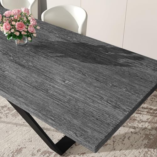 Yenhome Contact Paper Wood Grain Contact Paper Peel and Stick Countertops Wood Contact Paper for Cabinet and Drawers Desk 17.7"X200" Wood Countertop Peel and Stick Waterproof, Grey Wood Contact Paper - color: Charcoal/Gray, size: 17.7" x 200"