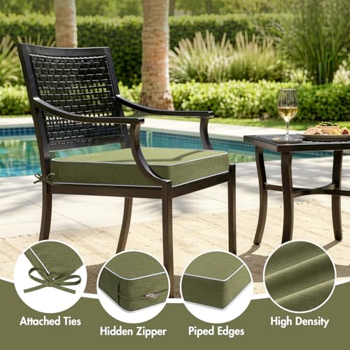 MIULEE Green Outdoor Cushions Set of 2, 22x22x3 Inch Waterproof Cushions - color: Green, size: 22 x 22 x 3 Inch