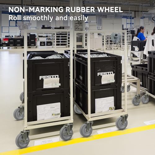 5'' Caster Wheels, Non-Marking Rubber Wheels for Cart Furniture, Set of 4 Industrial Wheel with 1400lbs Capacity (4 Wheel) - style: 5 inch Wheel