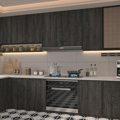 15.7"x354" Dark Brown Wallpaper Peel and Stick Wood Contact Paper Waterproof Removable Rustic Wood Vinyl Wrap for Countertops Kitchen Cabinets Bathroom Farmhouse Furniture Thicken Wood Laminate Sheets - color: Coffee, size: 15.7" x 354.3"