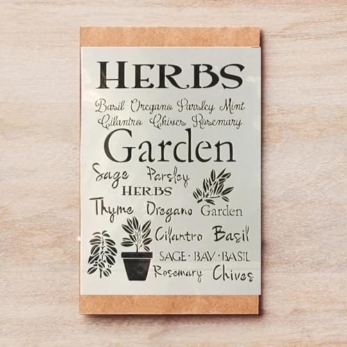 TIAMECH A4 Reusable Herbs Garden Stencil for Painting - style: Herbs Garden