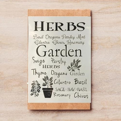 TIAMECH A4 Reusable Herbs Garden Stencil for Painting - style: Herbs Garden