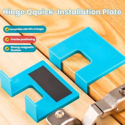 The Easy Hinge Mate - Your Quick Fix for Door Installation, Quick Setup Door Hinge Installation Jig with Locking & No-Drill Guide, Adjustable Template for Hinges on Doors Jambs Cabinets