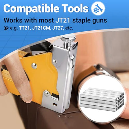 meite JT21 Staples, 5/16 Inch Galvanized Fine Wire Staples for Staple Gun - 7/16" Crown JT21 Staple Refill, Ideal for Upholstery, Crafts, Furniture (1 Case) - size: 5/16 Inch, style: 1 Case (30 Packs)